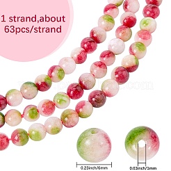 1 Strang gefärbte natürliche Edelstein-Imitation Turmalinperlenstränge&nbsp;G-SP0001-43