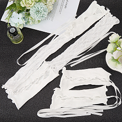 2 Paar 2 Stile Polyester-Bandage lange Spitzen-Oversleeve-Handschuhe&nbsp;AJEW-GF0010-70B