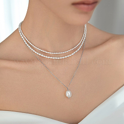 Ensemble de bijoux en perles d'eau douce en argent s925&nbsp;VY4924-2