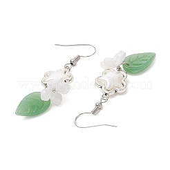 Pendientes colgantes de acero inoxidable 304 con diseño de flor&nbsp;EJEW-JE06430-01