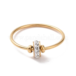 Flacher runder Fingerring aus Kristall-Strassen&nbsp;RJEW-D120-22B-G