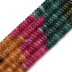 Gefärbt natürlichen weißen Jade Perlen Stränge&nbsp;G-H333-02D