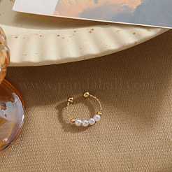 Fingerringe aus ABS-Kunststoff mit ovalen Perlen&nbsp;WG9E4BA-05