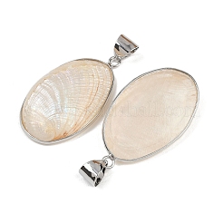 Natürliche weiße Abalone Muschel große Anhänger&nbsp;SSHEL-B003-03P