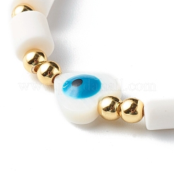 Bracciali elasticizzati fatti a mano con perle di argilla polimerica&nbsp;BJEW-JB06495