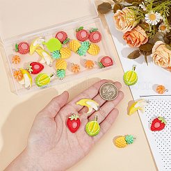 36 Stück 6 Stile Früchte undurchsichtige Harzanhänger&nbsp;RESI-SC0003-36