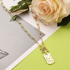 Collane con pendente in ottone micro pavé di zirconi chiari&nbsp;NJEW-JN03103-02