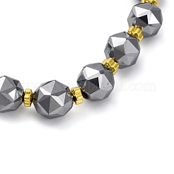 Braccialetti elastici in pietra naturale terahertz e perline di ematite sintetica non magnetica&nbsp;BJEW-H619-02