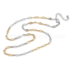 Colliers à maillons dappés en acier inoxydable 304 bicolore de 4 mm&nbsp;NJEW-D328-03GP-01