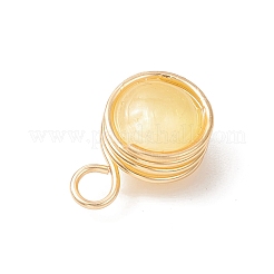 Pendentifs ronds enroulés en fil de cuivre sélénite naturel teinté&nbsp;PALLOY-JF03770-01