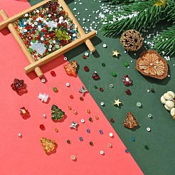 DIY Weihnachtsmotiv Glas- und CCB-Kunststoffperlen zum Herstellen von Schmuckzubehör-Sets&nbsp;DIY-YW0010-11