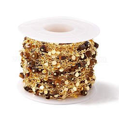 Perlenketten aus natürlichen Tigerauge-Säulen&nbsp;CHC-K012-01G-01