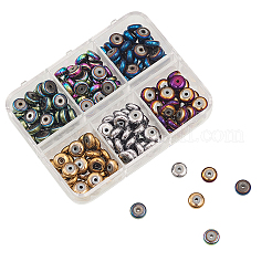210 Stück 6 Farben PVD Vakuum-Beschichtung nicht magnetische synthetische Hämatitperlen&nbsp;G-CJ0001-45