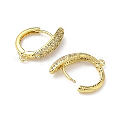 Messing Micro Pave klare Zirkonia ovale Creolen-Beschläge&nbsp;KK-G536-03G