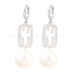 Orecchini a cerchio in ottone zirconi con micro pavé di ottone&nbsp;EJEW-G471-55P