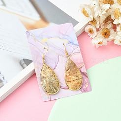 50 Stück rechteckige Heißprägekarten aus Karton und Papier für Schmuck&nbsp;CDIS-CJ0001-04