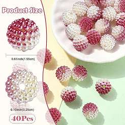 40 pz perle acriliche finte perle&nbsp;OACR-FS0002-89A-09