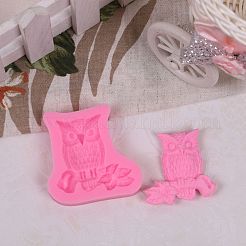 Niedliche Eule Design DIY Lebensmittelqualität Silikonformen&nbsp;AJEW-L054-24