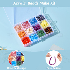 360 Stück 12 Farben imitierte Jade-Acrylperlen&nbsp;MACR-TA0001-71