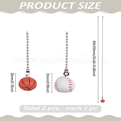 2 pz. Prolunga per catena di trazione per ventilatore da soffitto in similpelle e plastica a forma di palla da baseball/basket&nbsp;PALLOY-LP00056