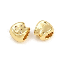 Messing Mikro ebnen Zirkonia European Beads&nbsp;RB-CBAB488-03G