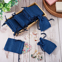 20 Stück rechteckige Beutel aus Polyester-Imitat-Sackleinen mit Kordelzug&nbsp;ABAG-TA0001-95C