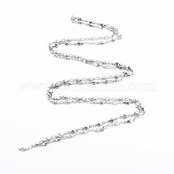 Chaînes à maillons ovales et étoiles en acier inoxydable 201 anti-ternissement&nbsp;STAS-N092-107