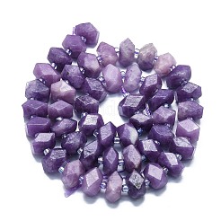 Natürliche Lepidolith / lila Glimmer Steinperlen Stränge&nbsp;G-K245-G02-04