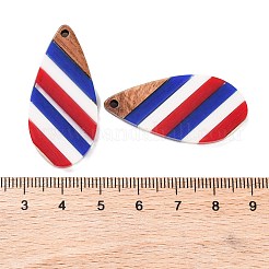 Pendentifs en résine rayée opaque et bois de noyer du jour de l'indépendance&nbsp;RESI-U010-02U