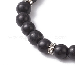 Braccialetti elasticizzati sintetici con perline turchesi da donna&nbsp;BJEW-JB12288-01