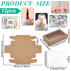 Faltbare kreative Kraftpapier-Schubladenboxen mit transparenter PVC-Deckfolie&nbsp;CON-WH0113-09D