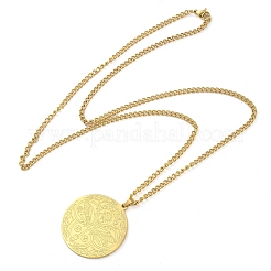 Collane con ciondolo a catena in acciaio inossidabile 304&nbsp;NJEW-H034-05G