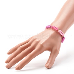 Bracciali elasticizzati fatti a mano con perle di argilla polimerica&nbsp;BJEW-JB06496
