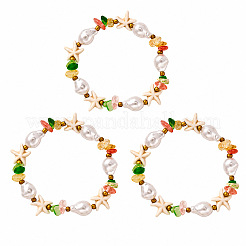 Sommerliche Strand-Strand-Imitationsperlen- und Edelsteinsplitter-Perlen-Stretch-Sets&nbsp;VK2630