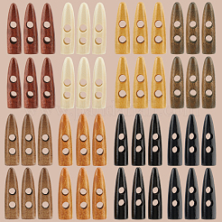 64 pz 8 colori bottoni in legno a 2 fori&nbsp;WOOD-GF0002-35B