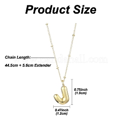 Collier avec pendentif en laiton avec lettre initiale 1 pièce&nbsp;NJEW-YW0001-24J