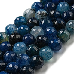 Chapelet de perles en agate veinées de dragon naturel à facettes&nbsp;G-F447-12mm-L06