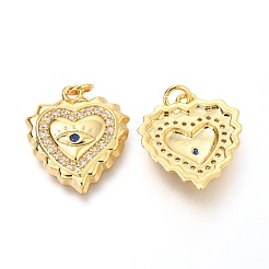 Pendenti in ottone con micro pavé di zirconi cubici trasparenti e blu di grado aaa&nbsp;ZIRC-O036-12G