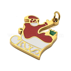 Pendentifs en acier inoxydable 304 plaqués ionique (IP) sur le thème de Noël&nbsp;STAS-O005-01I-G