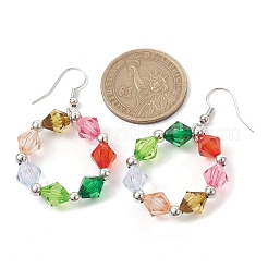 Bunte Ring-Ohrringe aus Acrylperlen&nbsp;EJEW-JE05631-02
