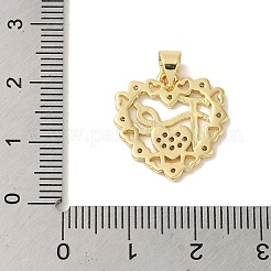 Colgantes de circonita cúbica transparente micro pavé de latón chapado en rack&nbsp;KK-P267-11B-G