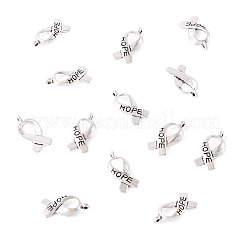 Pendentifs message en alliage de style tibétain mot sculpté hope ruban de conscience de cancer du sein &nbsp;TIBEP-TAG0001-02