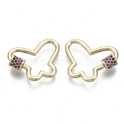 Charmes de verrouillage de mousqueton à vis de zircone cubique micro pave&nbsp;KK-R136-071C-NF