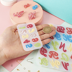2 Stück Silikon-Anhängerformen mit Buchstaben und Zahlen im 2-Stil&nbsp;DIY-TA0005-69