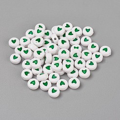 Acryl Emaille Perlen&nbsp;OACR-WH0003-04B