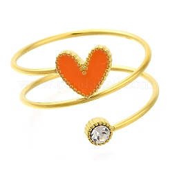 Anillos de dedo de acero inoxidable 304 con micropavé de circonita cúbica y revestimiento iónico (IP) para mujer&nbsp;RJEW-U013-11G-04