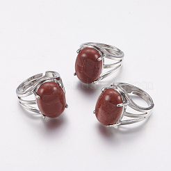 Synthetische rote Jaspis Wide Band Fingerringe&nbsp;RJEW-K224-A03