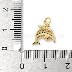 Pendenti in zirconi cubici trasparenti in micro pavè di ottone&nbsp;KK-U046-02G-05