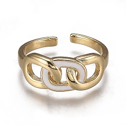 Anneaux de manchette en laiton émaillé&nbsp;RJEW-P006-02G