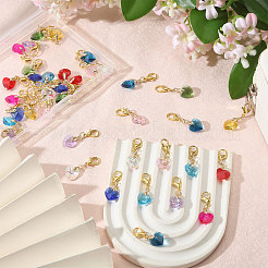 40 pz 10 stili romantici idee di decorazioni pendenti in vetro per San Valentino&nbsp;HJEW-MA00041